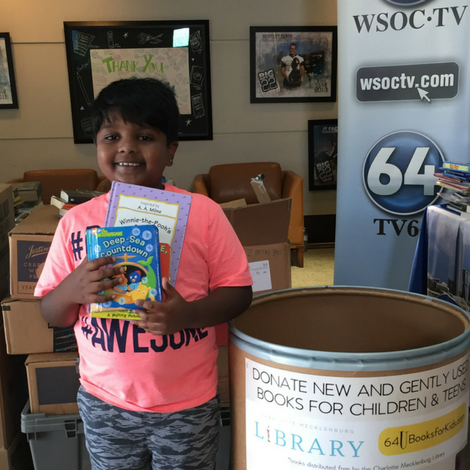 Matthews Boy Shares Love of Reading with Donation of 332 Books